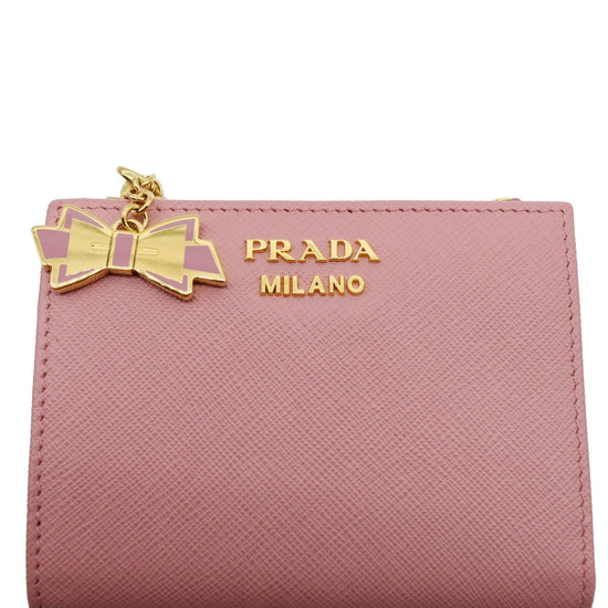 Prada Small Leather Wallet in Pink