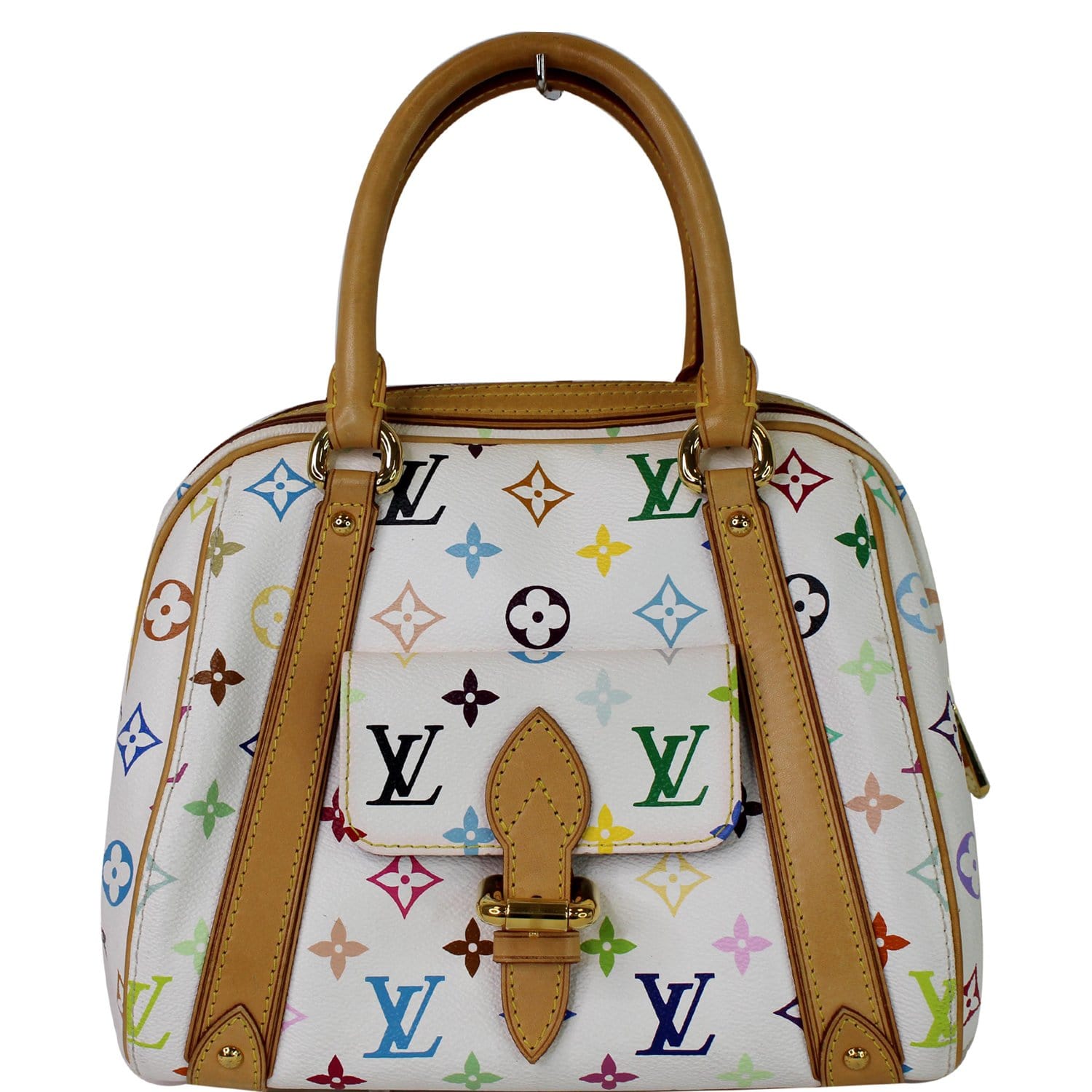 Louis Vuitton White Monogram Multicolore Canvas Alma PM Bag.Very