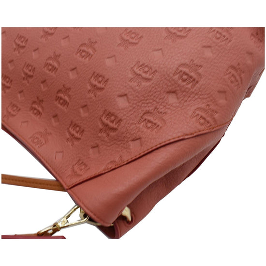 MCM Klara Monogram Medium Leather Hobo