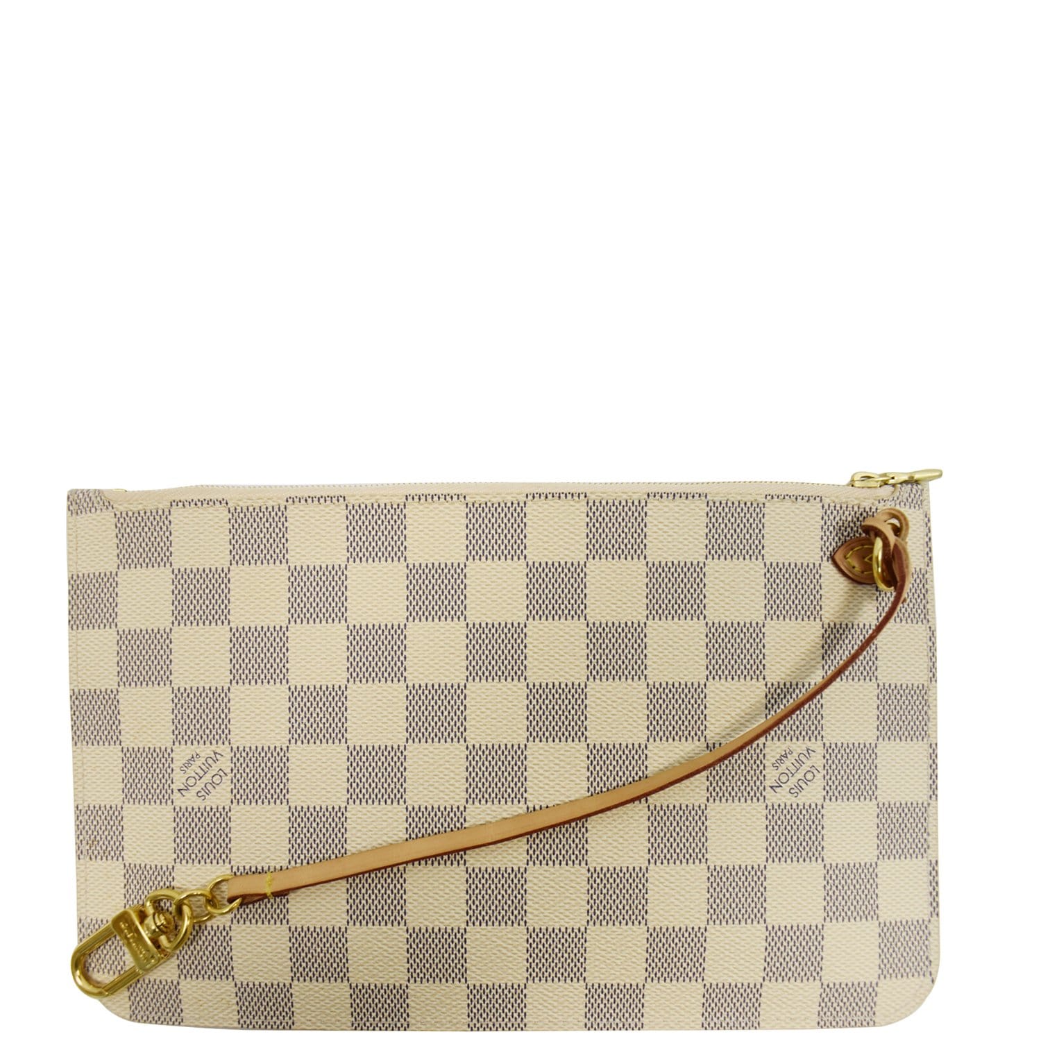 Louis Vuitton Damier Azur Beige Neverfull MM Pochette Clutch - A World Of  Goods For You, LLC