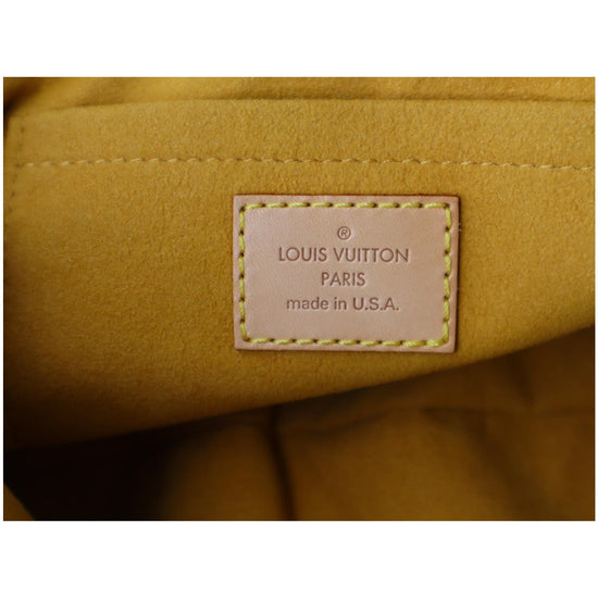 Louis Vuitton Blue Monogram Denim Mini Pleaty Brown Leather Cloth  ref.161586 - Joli Closet