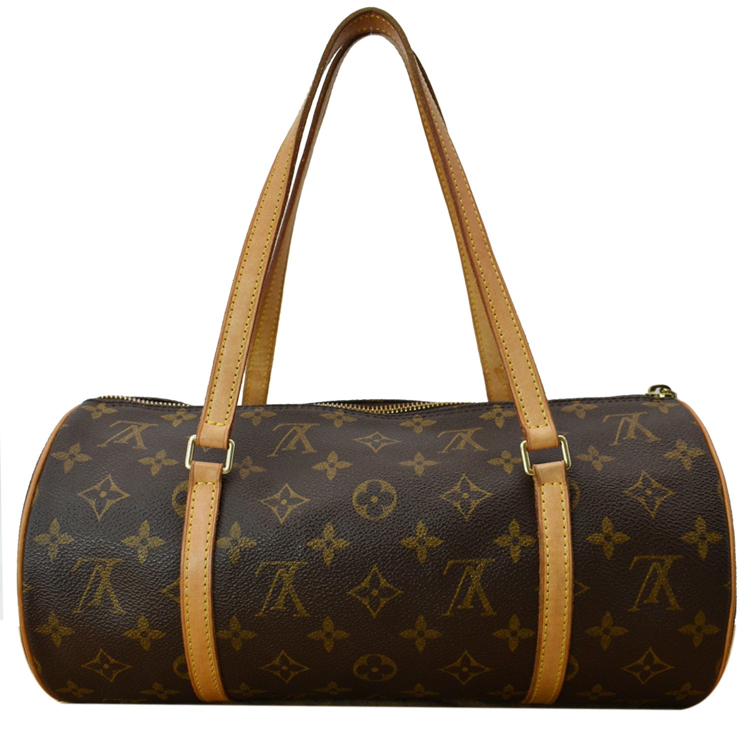 LOUIS VUITTON Papillon 30 Monogram Canvas Satchel Bag Brown