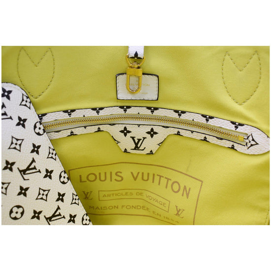 Louis Vuitton Neverfull Monogram Giant (Without Pouch) MM Lilac/Yellow  Lining in Coated Canvas with Gold-tone - US