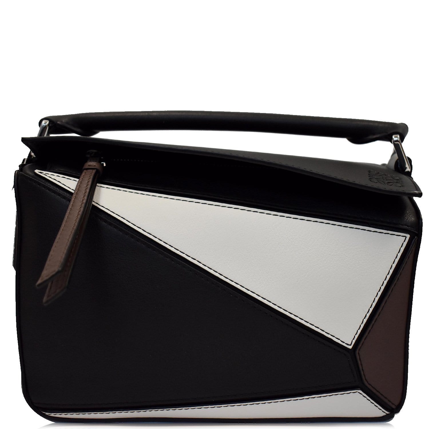 Puzzle Medium Leather Shoulder Bag in Black - Loewe