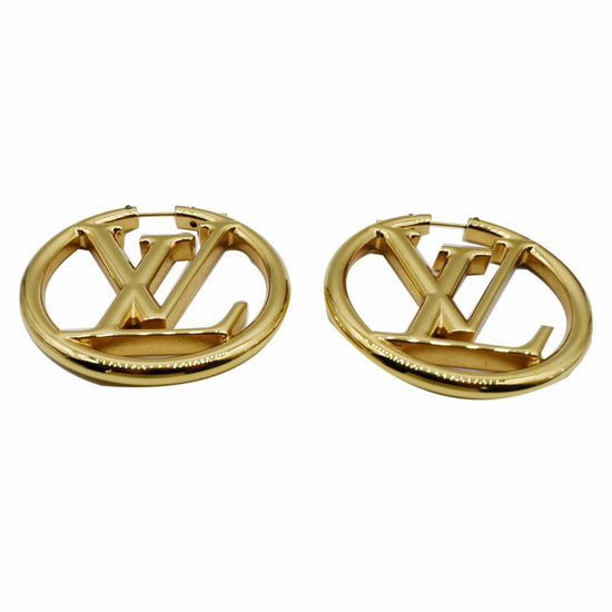 Louis Vuitton Louise Earrings ( mid size LV hoop earrings) 