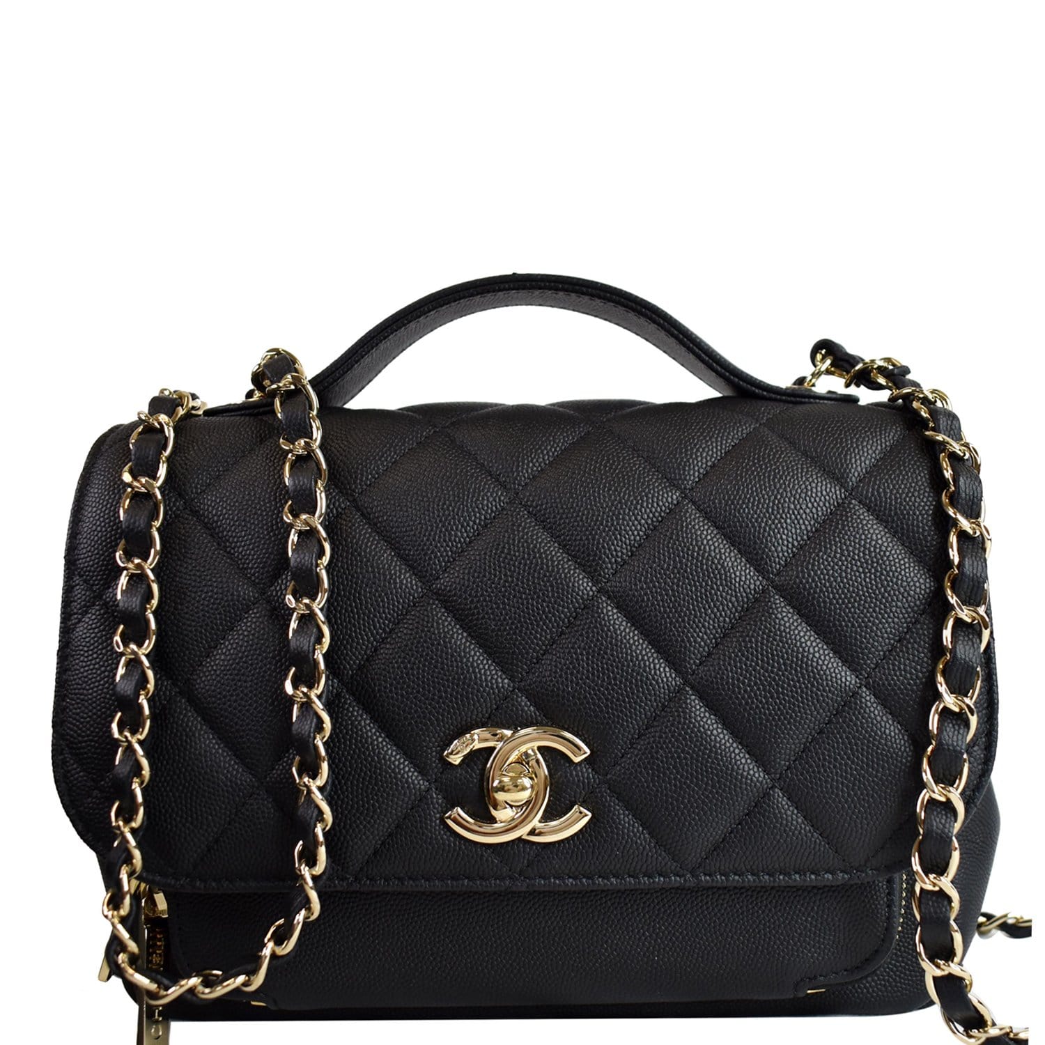 Chanel Blue Quilted Caviar Leather Business Affinity Flap Bag