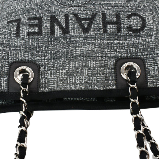 CHANEL Deauville Small Lurex Boucle Canvas Tote Bag Grey - 10% Off