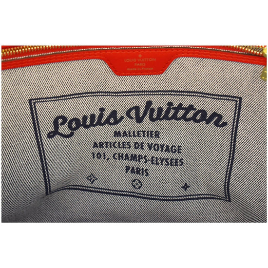 Louis Vuitton Denim Patchwork Neverfull Pochette Wristlet Bag Leather  ref.307793 - Joli Closet