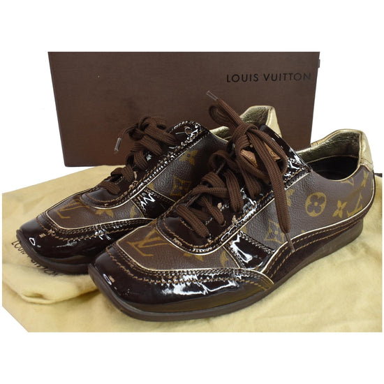 Louis Vuitton Monogram Canvas and Suede Globe Trotter Sneakers Size 4.5/35