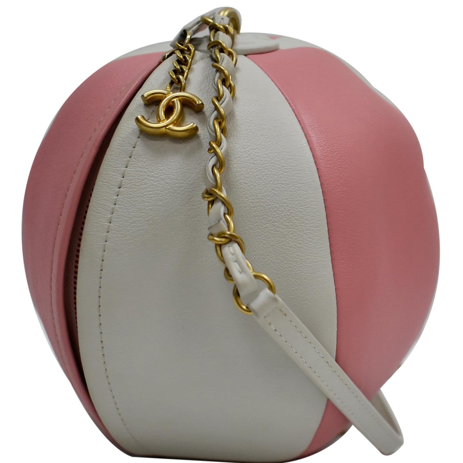 pink and white chanel bag