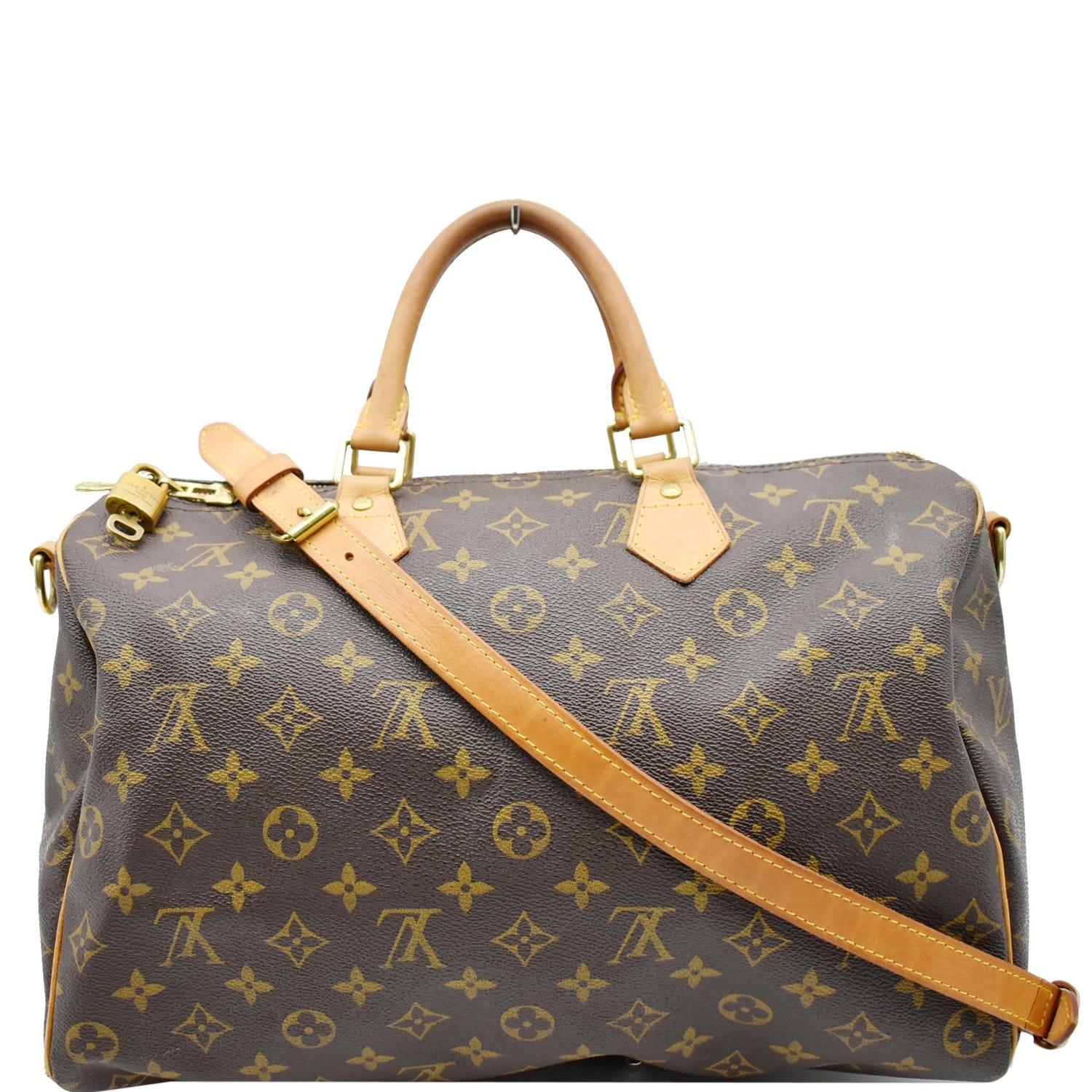 LV Speedy 35 Bandouliere Monogram Shoulder Bag Brown