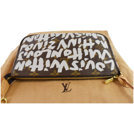 LOUIS VUITTON Monogram Graffiti Accessoires Pochette Bag Brown