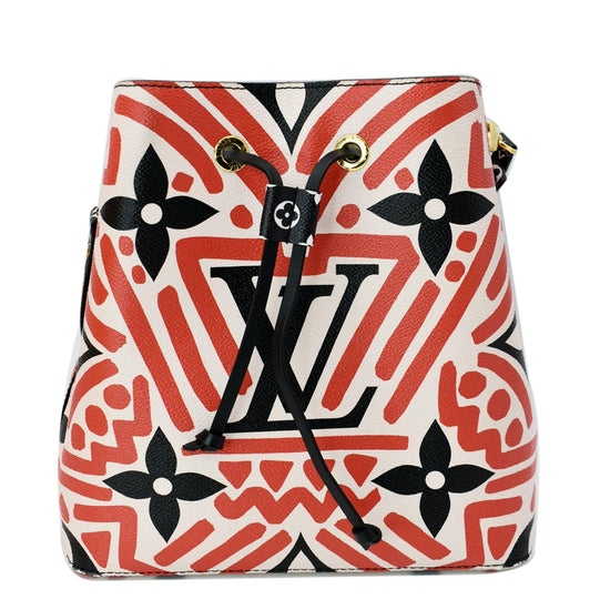 Louis Vuitton Limited Edition Cream/Red Monogram Canvas Crafty Neverfull MM  NM Bag - Yoogi's Closet