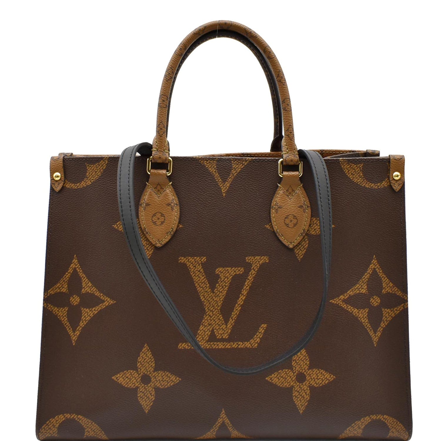Louis Vuitton on The Go mm Coated Canvas Tote Bag,Brown
