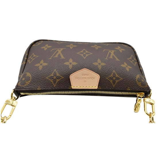 LOUIS VUITTON Small Purse Bag Pochette Iena D-ring M51808 Monogram Canvas  Brown