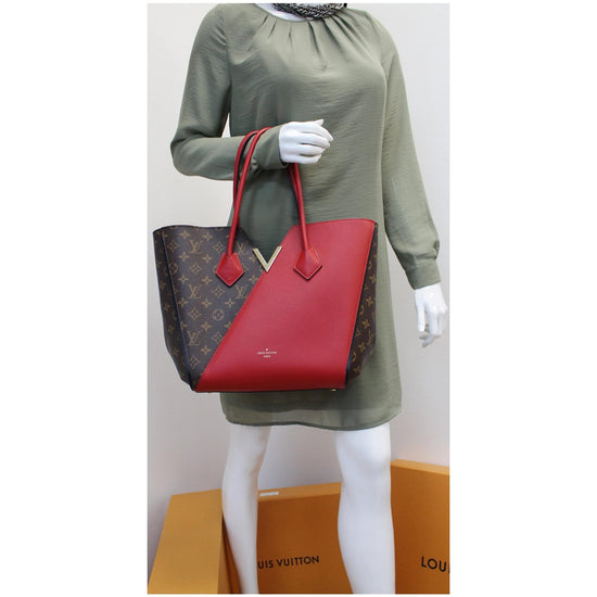 LOUIS VUITTON Kimono Monogram Calfskin Tote Bag Brown/Cerise- 20% OFF