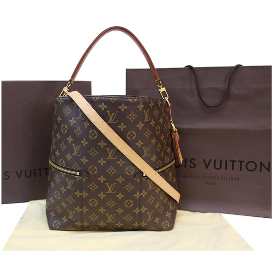 Louis Vuitton Melie Brown Monogram Canvas Shoulder Bag Hobo Satchel