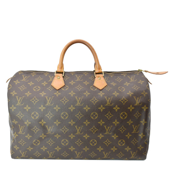 Louis Vuitton Vintage Canvas Brown Monogram Speedy 40 Bag Satchel Cloth  ref.858700 - Joli Closet