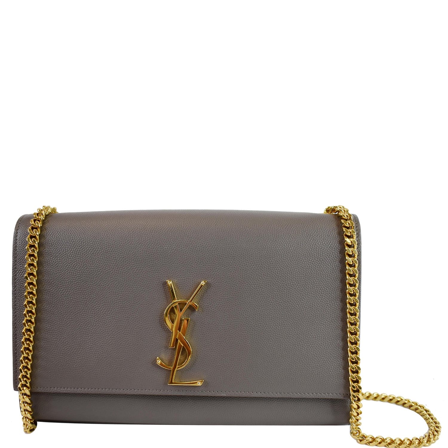 YVES SAINT LAURENT Kate Medium Leather Crossbody Bag Grey