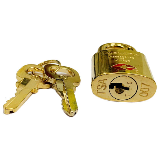 Louis Vuitton Louis Vuitton Gold Luggage Lock & Key #307