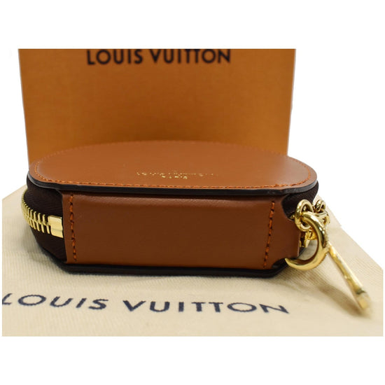 LOUIS VUITTON Coin Case Micro Boite Chapeau Round Zipp Wallet White Gold  Women