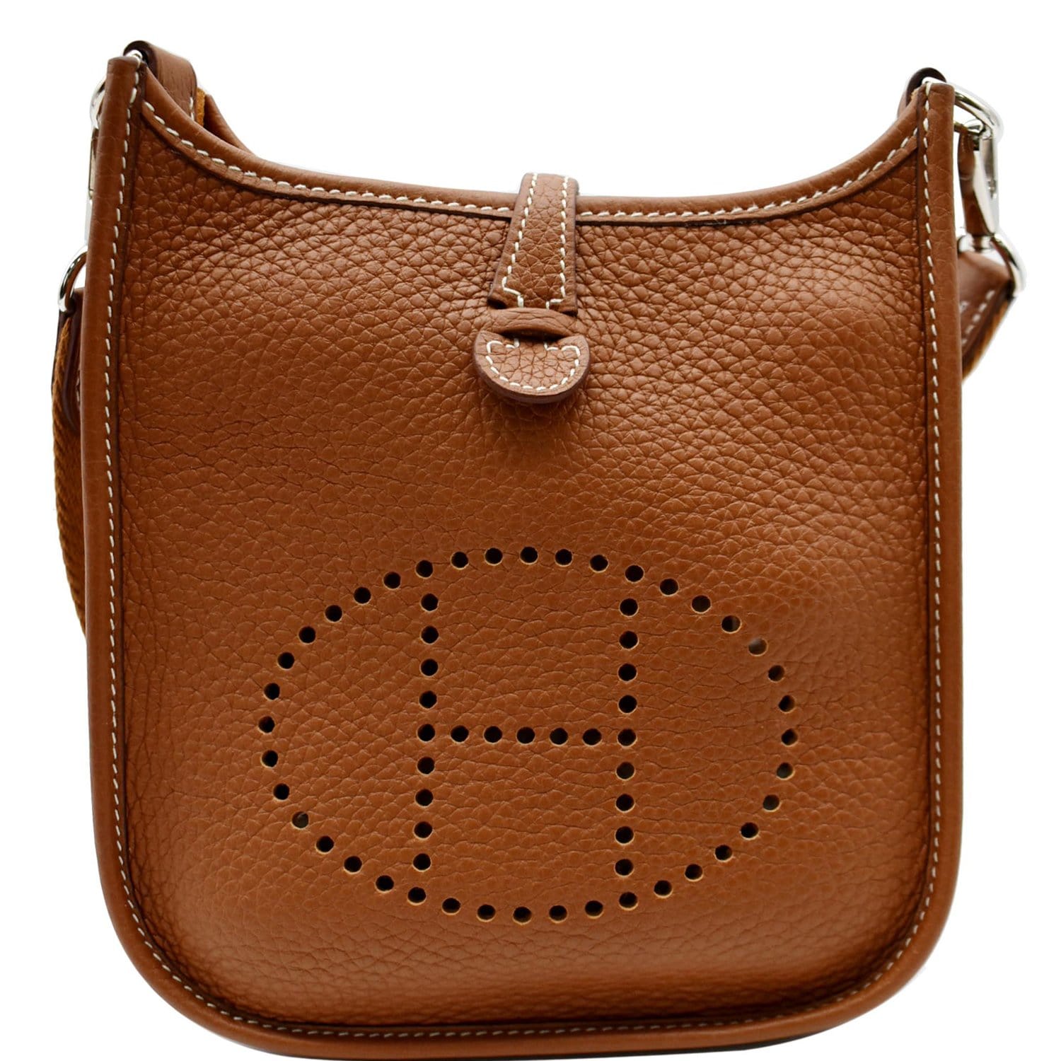 HERMES Evelyne TPM Clemence Leather Shoulder Bag Cuivre