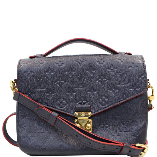 LOUIS VUITTON Metis Pochette Empreinte Leather Crossbody Bag Navy Blue