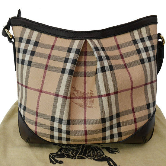 Burberry Beige Haymarket Check Canvas Handbag Small Q3B04WRVKH049