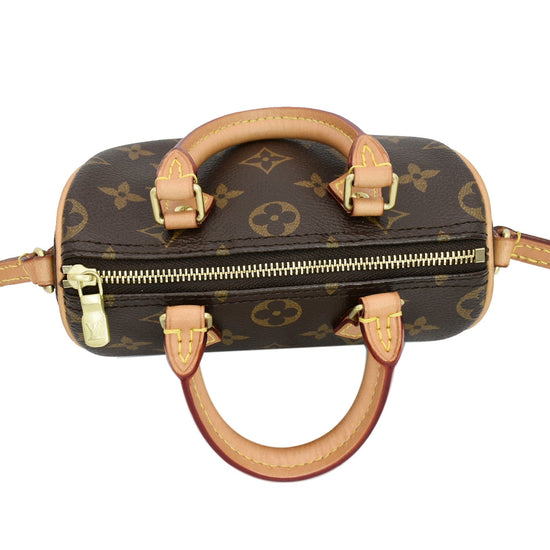 Nano noé leather crossbody bag Louis Vuitton Brown in Cloth - 36570203