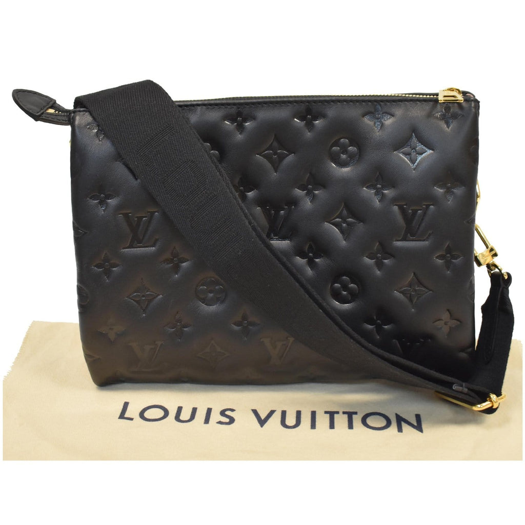 LOUIS VUITTON Coussin PM Monogram Embossed Shoulder Bag Black