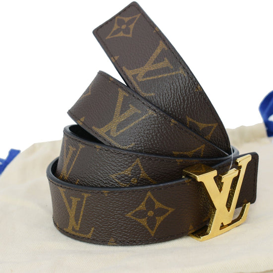 Authentic Louis Vuitton Dark Brown Leather LV Initiales Buckle