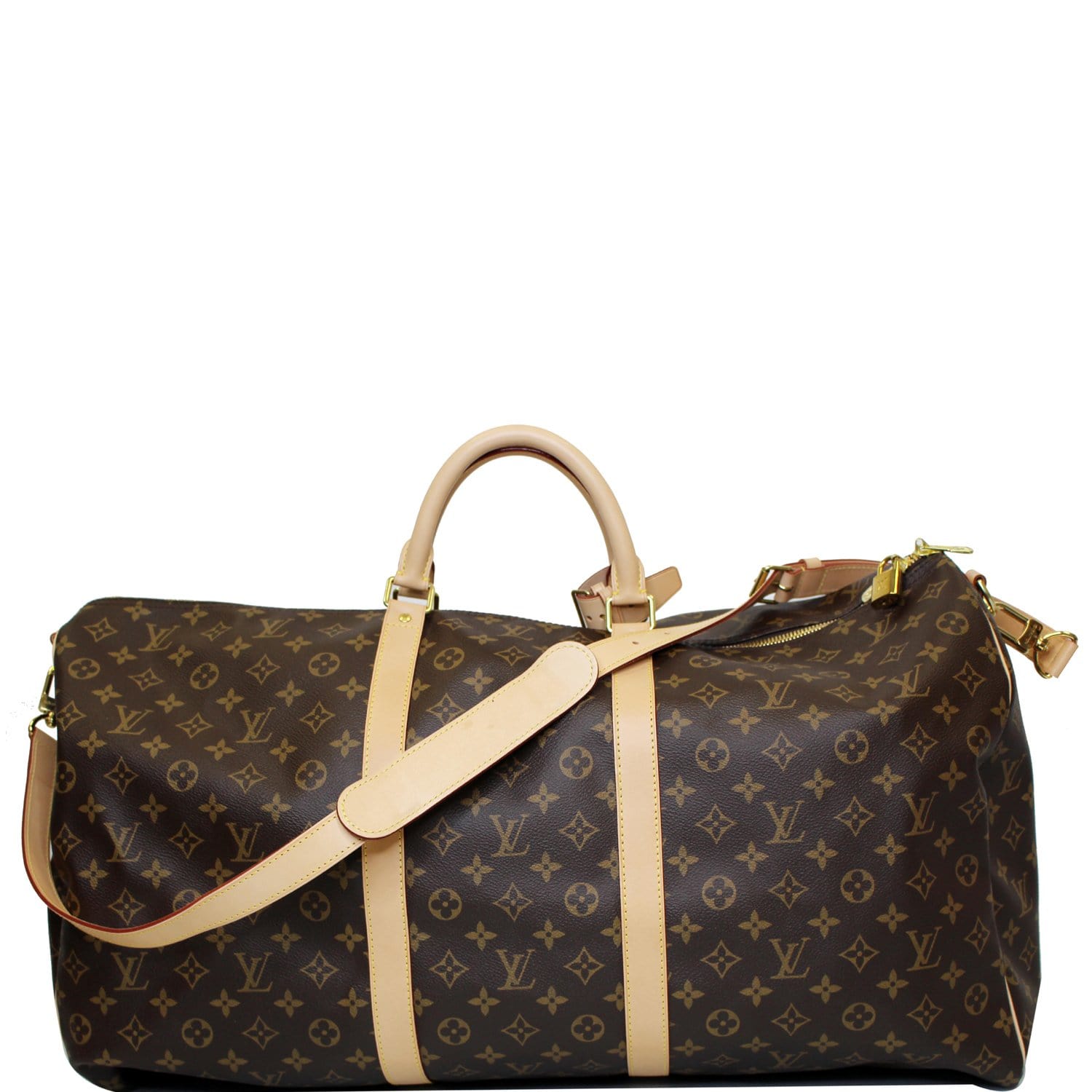 LOUIS VUITTON Monogram Canvas Keepall 60 Bandouliere Travel Bag