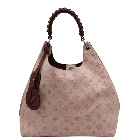 LOUIS VUITTON Carmel Mahina Calf Leather Hobo Bag Cream