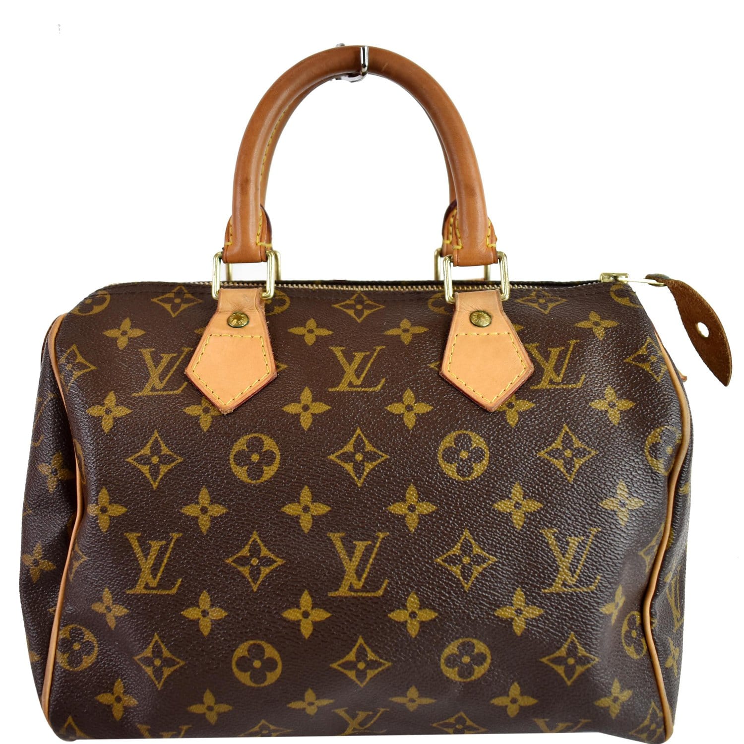 Shop Louis Vuitton Dupe Brown Monogram Print Speedy 25 Bag