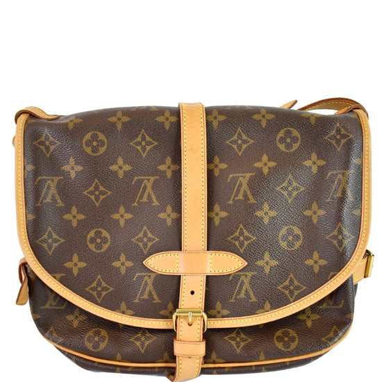 Louis Vuitton Saumur Handbag Monogram Canvas 30 Brown 1261693
