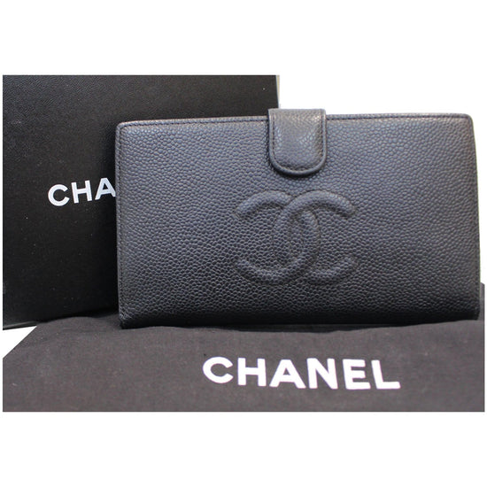 Chanel Classic Bi Fold Caviar Double CC Wallet, Black