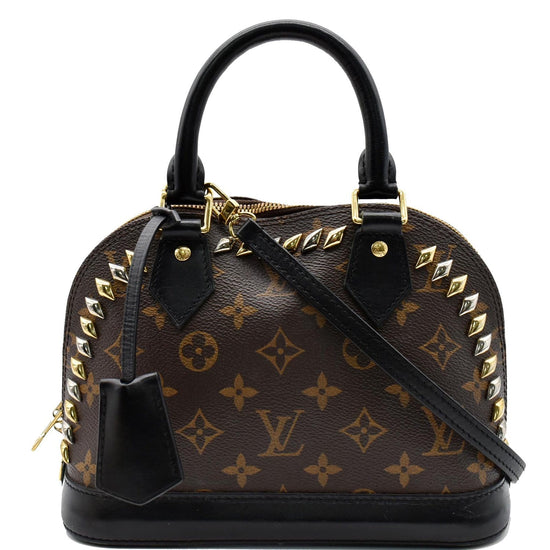 LOUIS VUITTON Studded Alma BB Monogram Macassar Canvas