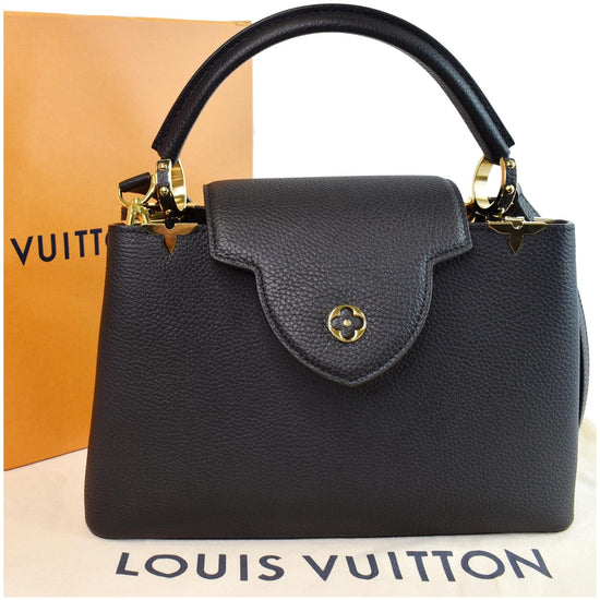 Louis Vuitton Black Taurillon Braided Capucines mm