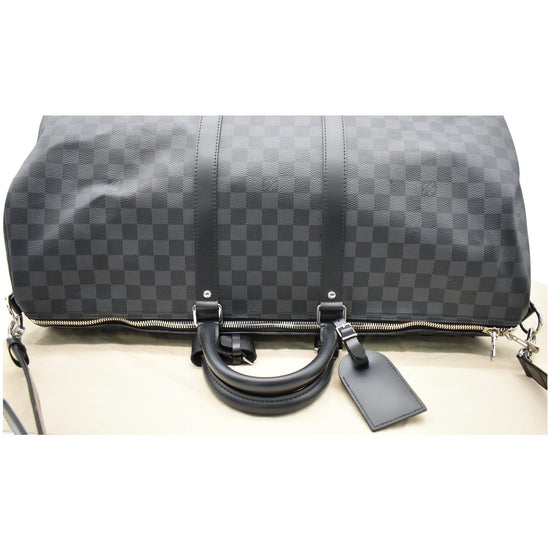 Louis Vuitton Keepall Duffle Damier Graphite Aventure Practical Bandouliere  231504 Black Nylon X Lea, Louis Vuitton