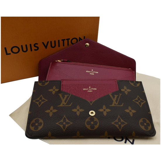 Louis Vuitton Brown, Pattern Print 2014 LV Monogram Sarah Wallet