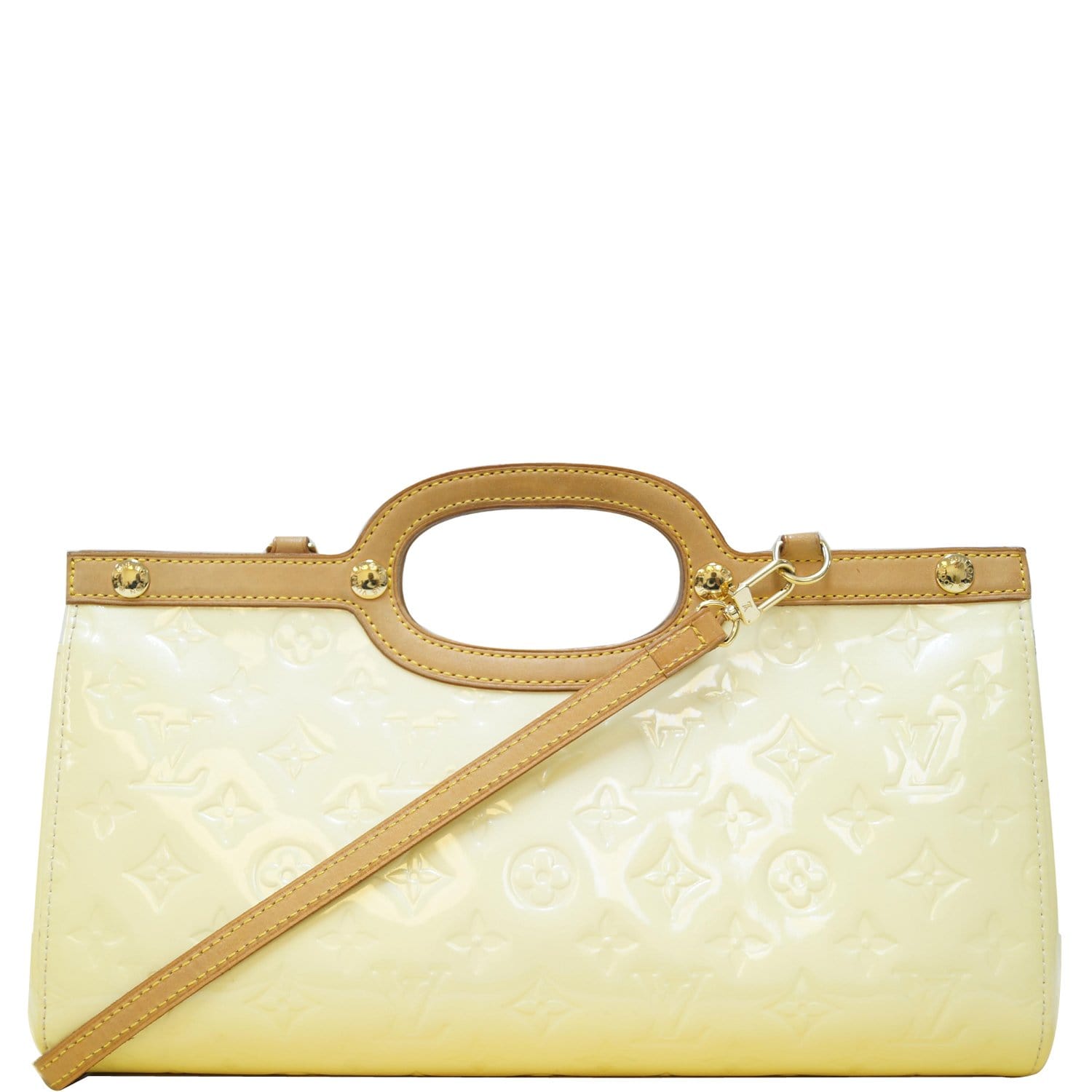 Louis Vuitton Vernis Leather Monogram Flap Shoulder Bag Beige