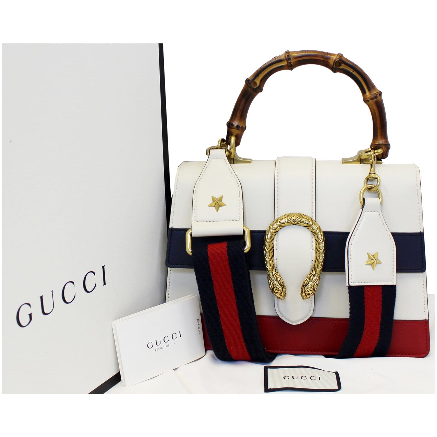 Gucci Bag Dionysus Leather Medium Top Handle White