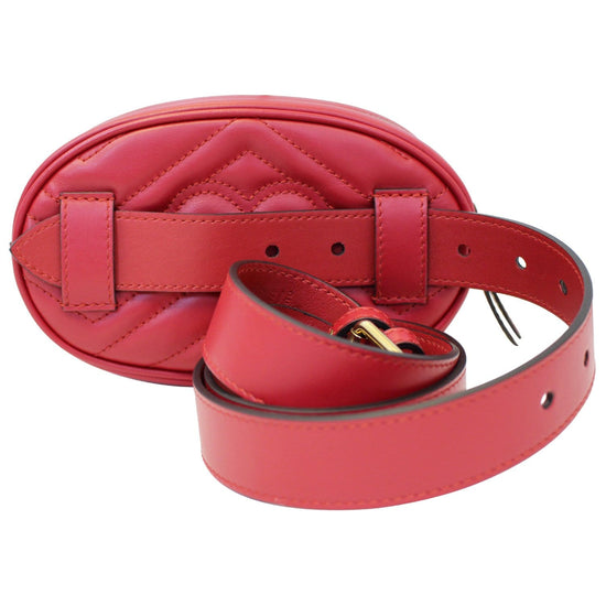 Gucci Belt Marmont 65 Gg Small Matelasse Red Leather Messenger Bag -  MyDesignerly