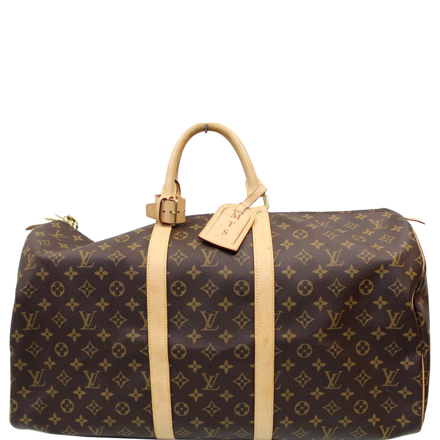 LOUIS VUITTON Keepall 55 Bag In Brown Monogram Canvas For Sale at