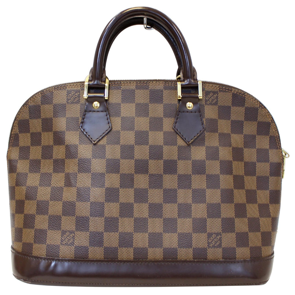 Louis Vuitton Alma PM Damier Ebene Satchel Bag Brown