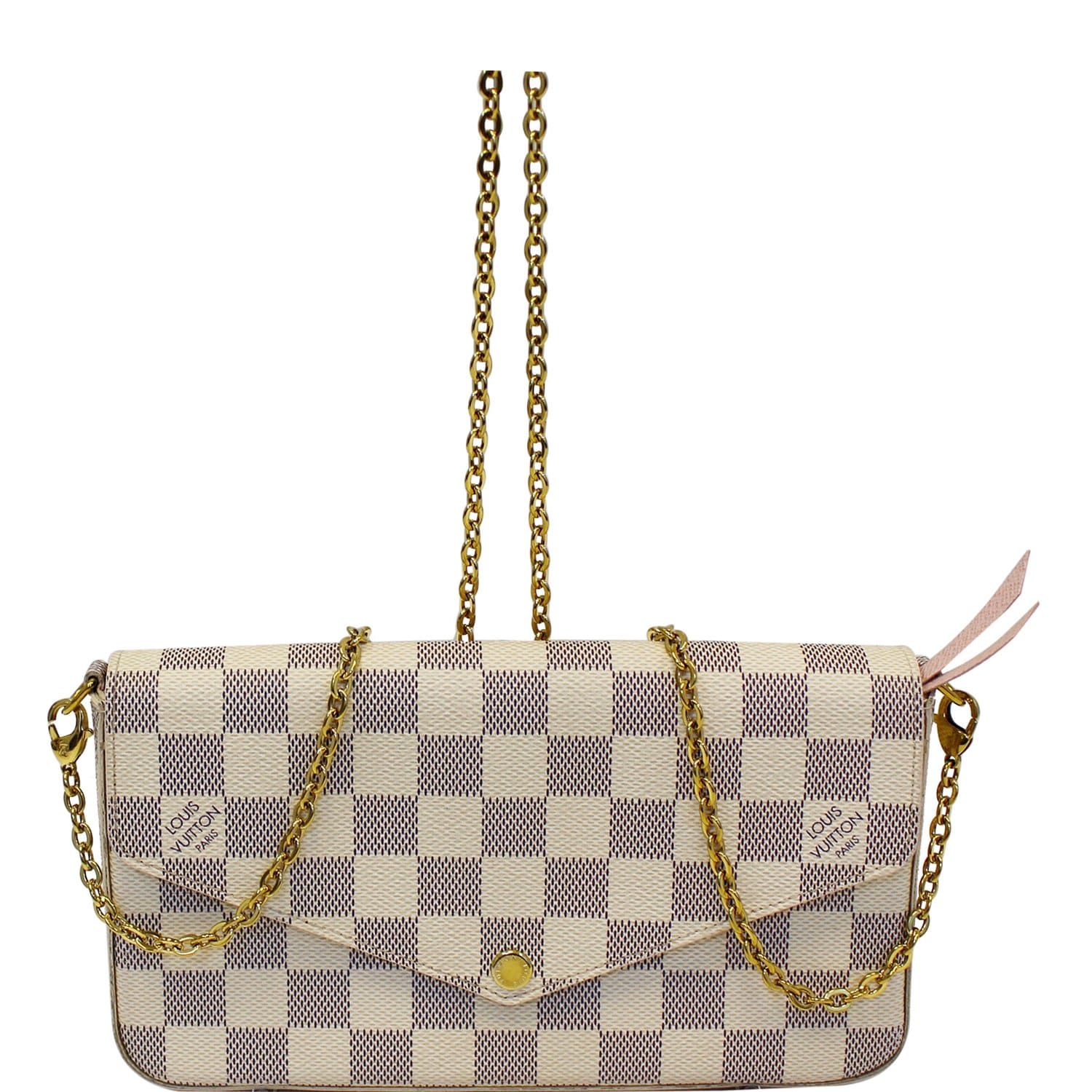 White Louis Vuitton Damier Azur Pochette Felicie Crossbody Bag