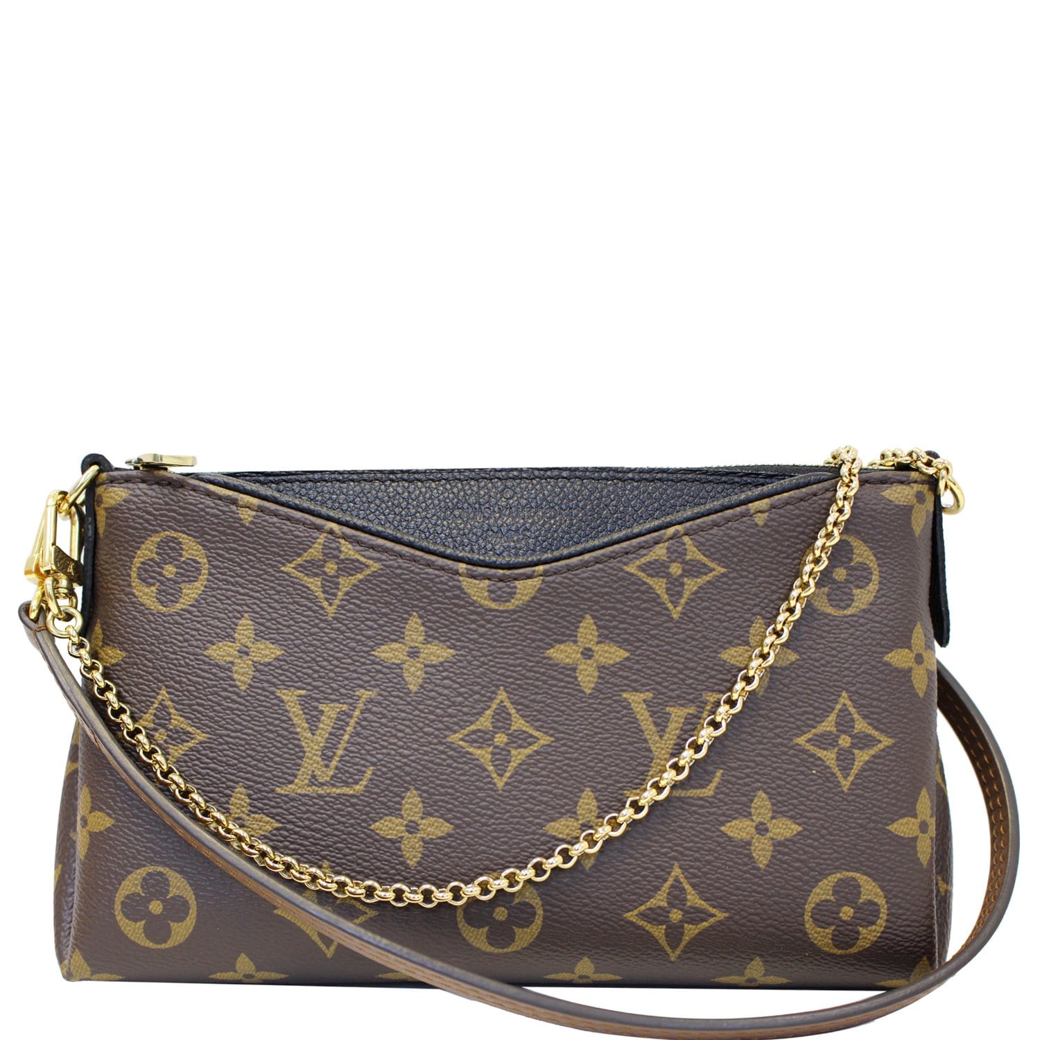 LOUIS VUITTON Pallas Clutch Monogram Canvas Crossbody Bag-US