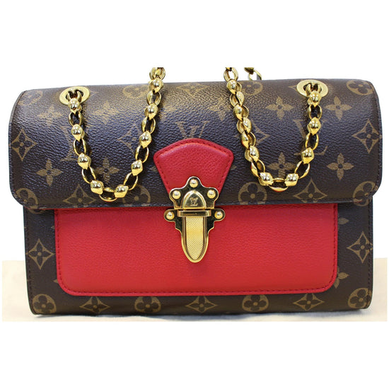 Louis Vuitton Brown & Red Monogram Victorie Shoulder Bag – Savonches