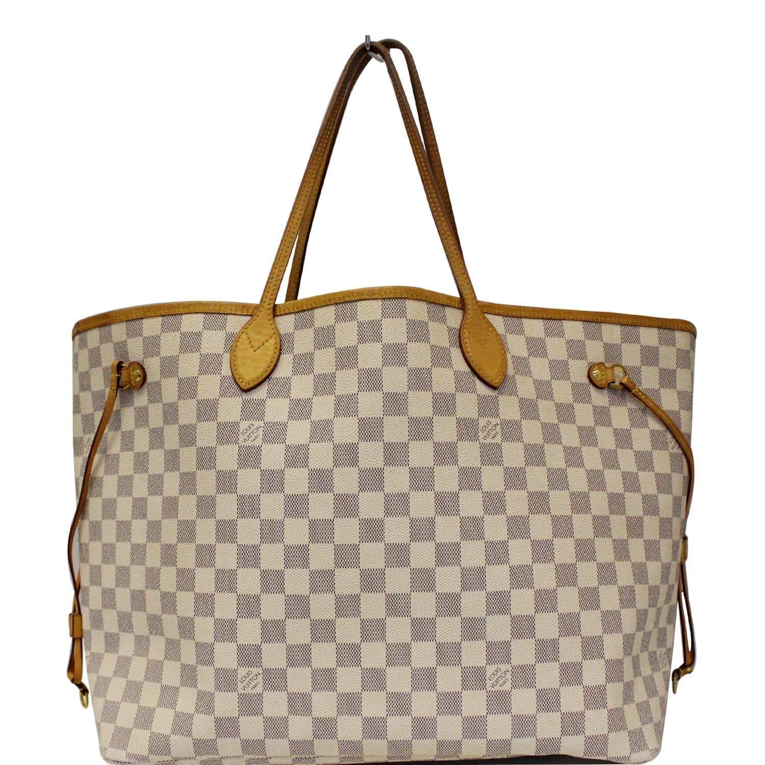 LOUIS VUITTON Neverfull GM Damier Azur White Canvas Shoulder Tote