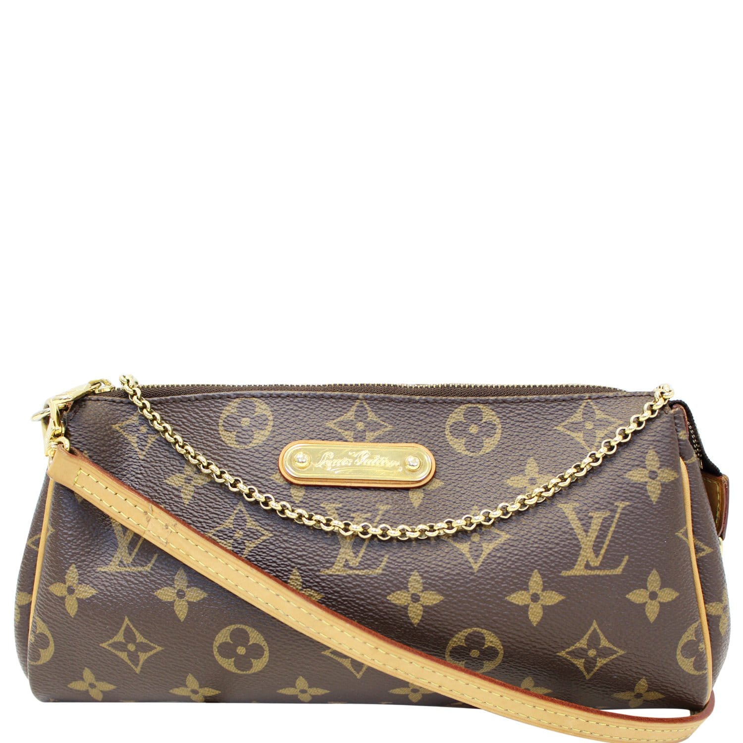 LOUIS VUITTON Pochette Eva Monogram Canvas Clutch Crossbody Bag-US